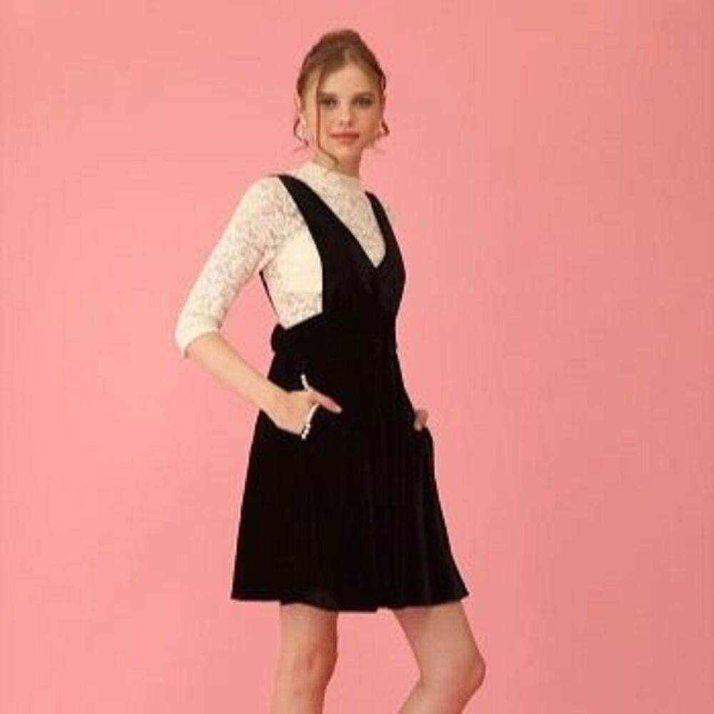 Honey Salon J-Fashion Black Velvet 2-Way Dress new with tags from Japan